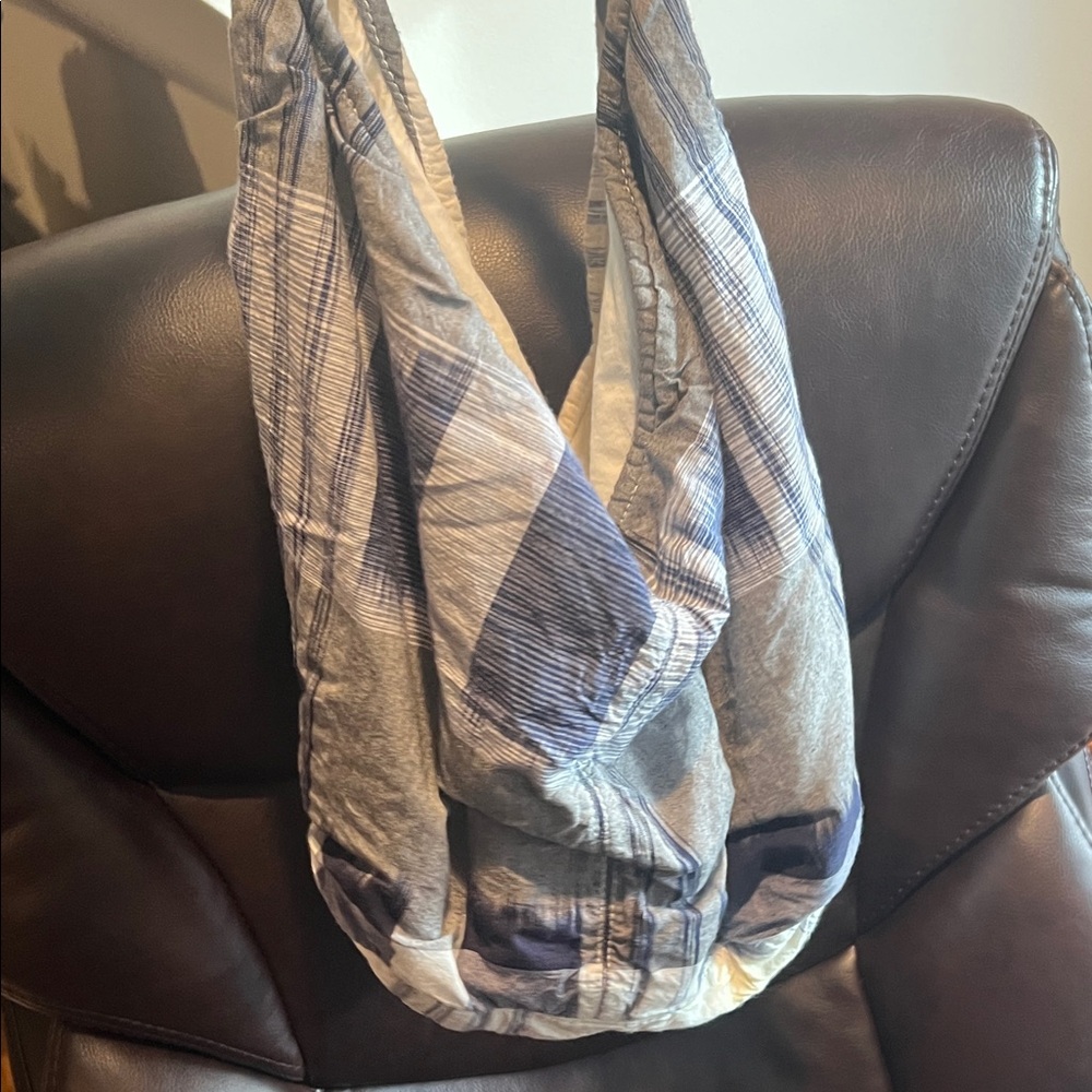 American Eagle Outfitters Plaid Sling Bag in Blue and Cream
